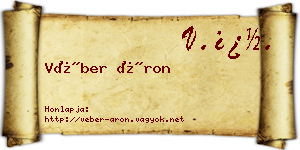 Véber Áron névjegykártya